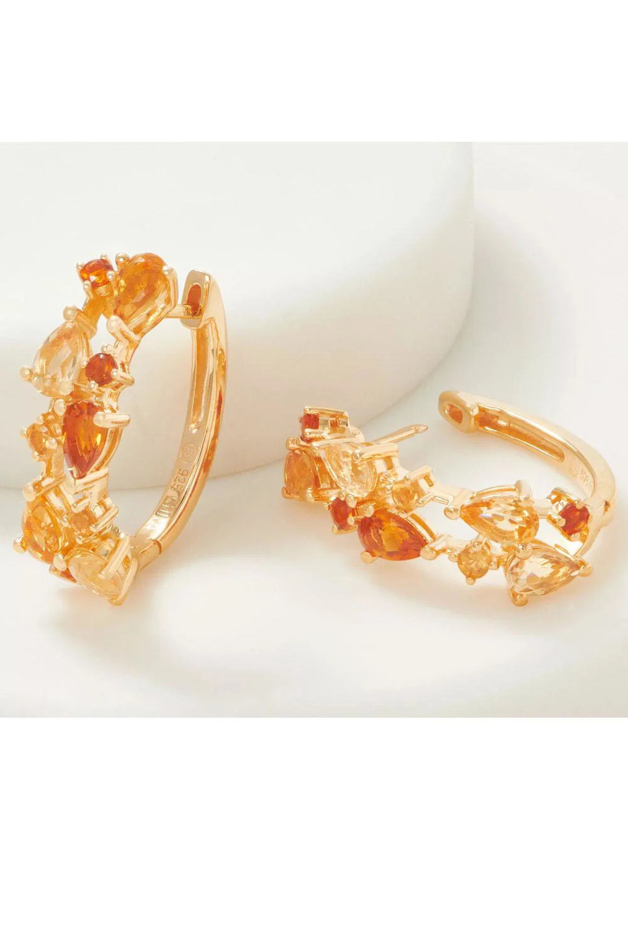 Affinity Gemstone Earrings 14K Gold-Plated Sterling Silver Citrine